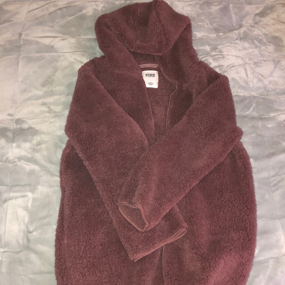PINK sherpa cardigan